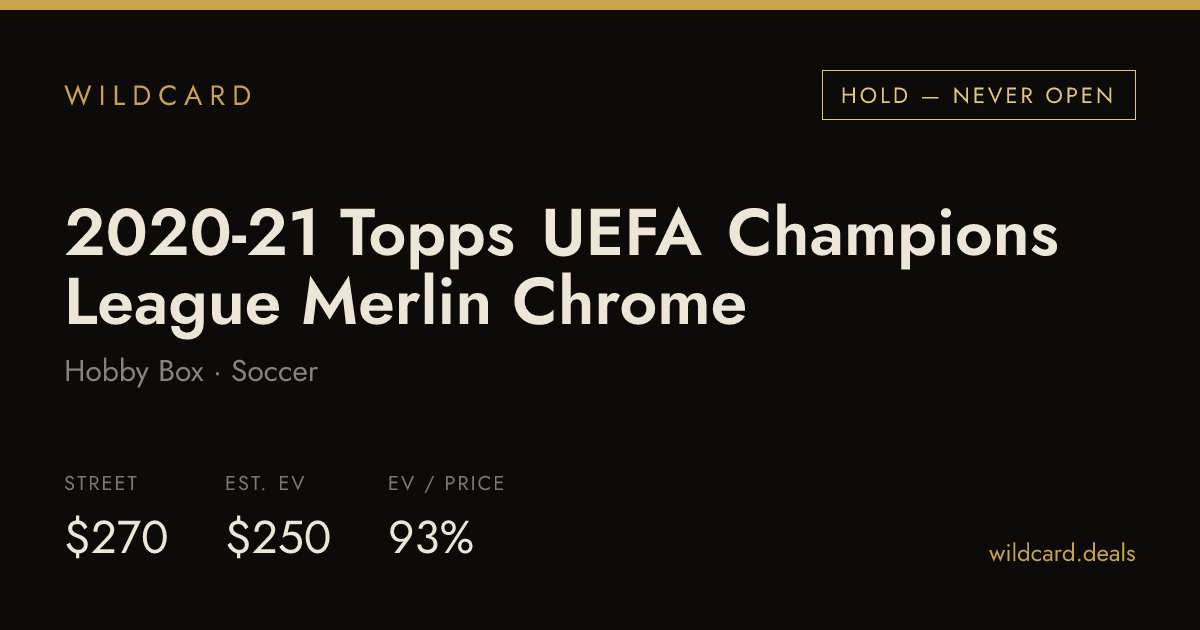2020-21 Topps UEFA Champions League Merlin Chrome Hobby Box box