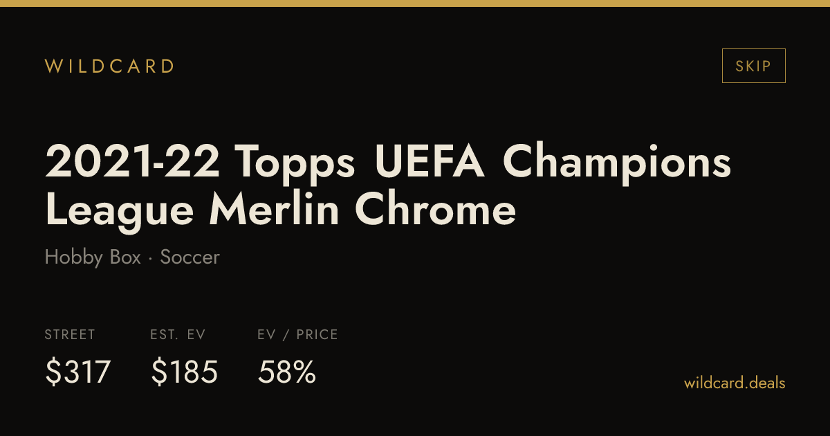 2021-22 Topps UEFA Champions League Merlin Chrome Hobby Box box