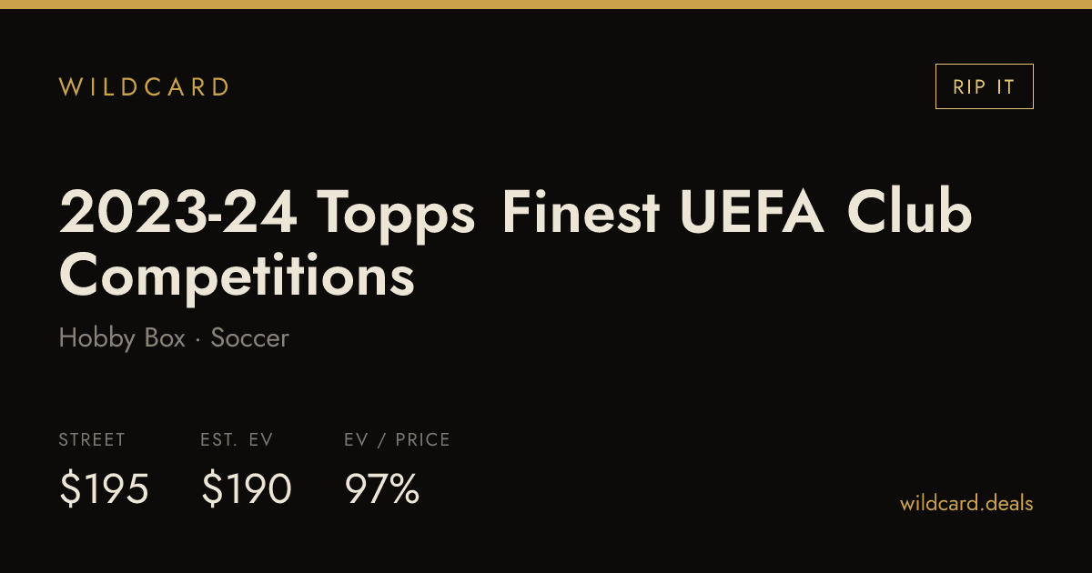 2023-24 Topps Finest UEFA Club Competitions Hobby Box box