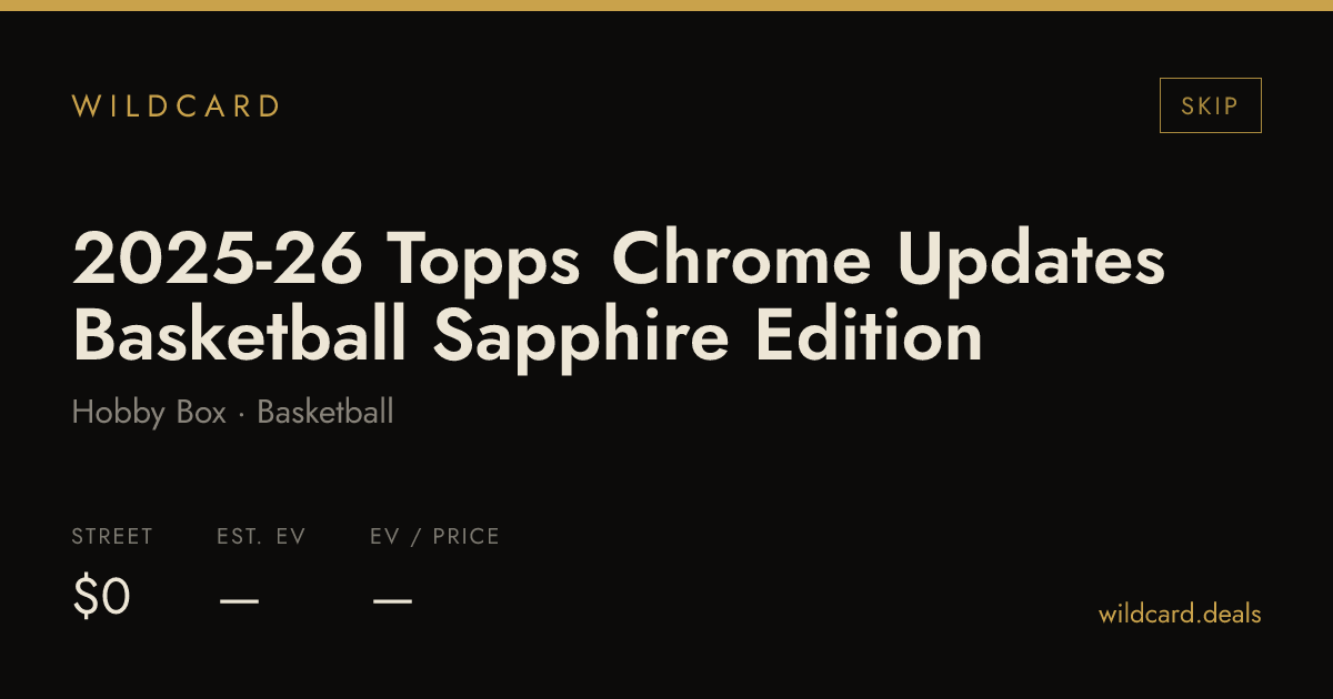 2025-26 Topps Chrome Updates Basketball Sapphire Edition Hobby Box box