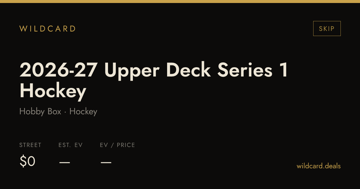 2026-27 Upper Deck Series 1 Hockey Hobby Box box